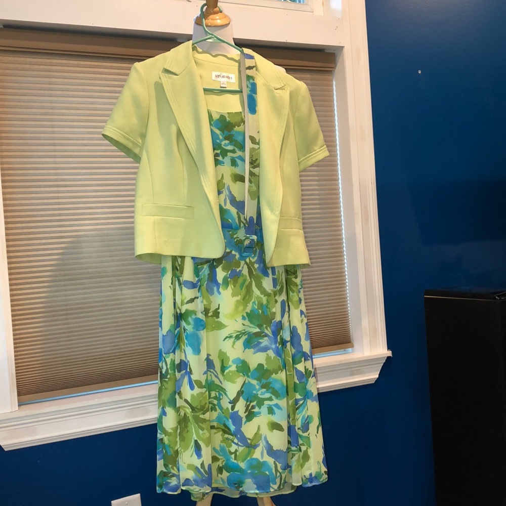 Green and Blue Floral Dress